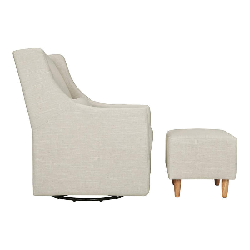 Babyletto Toco Swivel Glider & Ottoman - White Linen