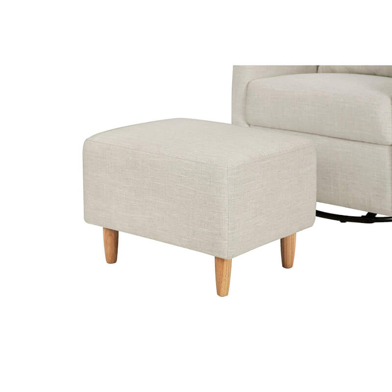 Babyletto Toco Swivel Glider & Ottoman - White Linen