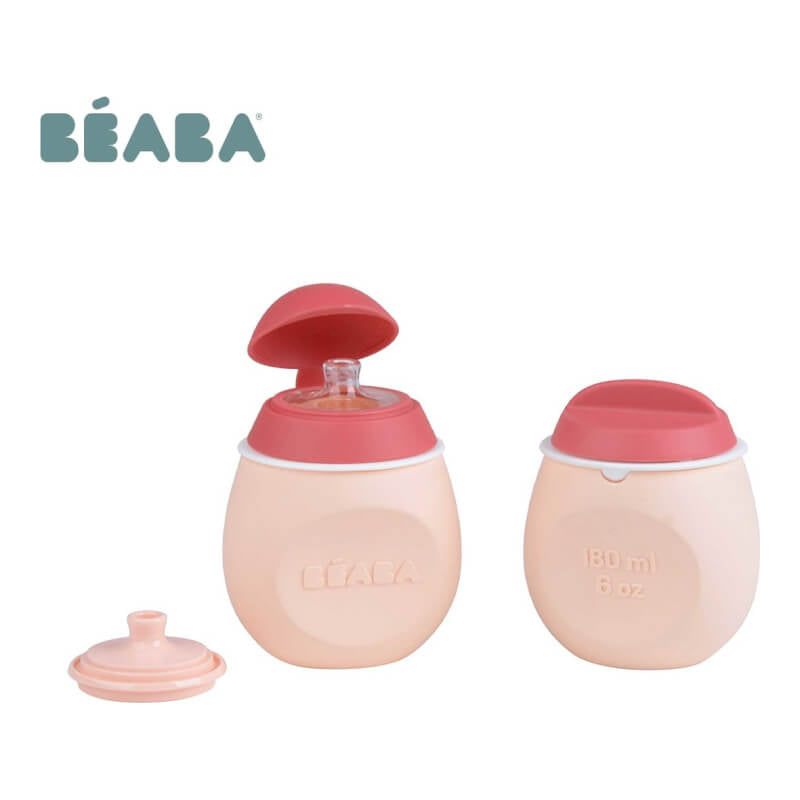 Beaba BabySqueez 2-in-1 & SqueezPortion Set - Pink