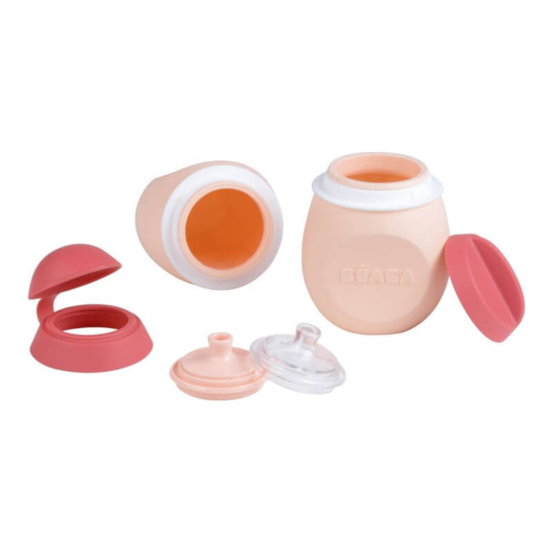 Beaba BabySqueez 2-in-1 & SqueezPortion Set - Pink