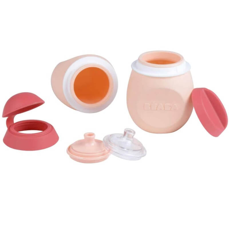 Beaba BabySqueez 2-in-1 & SqueezPortion Set - Pink Beaba