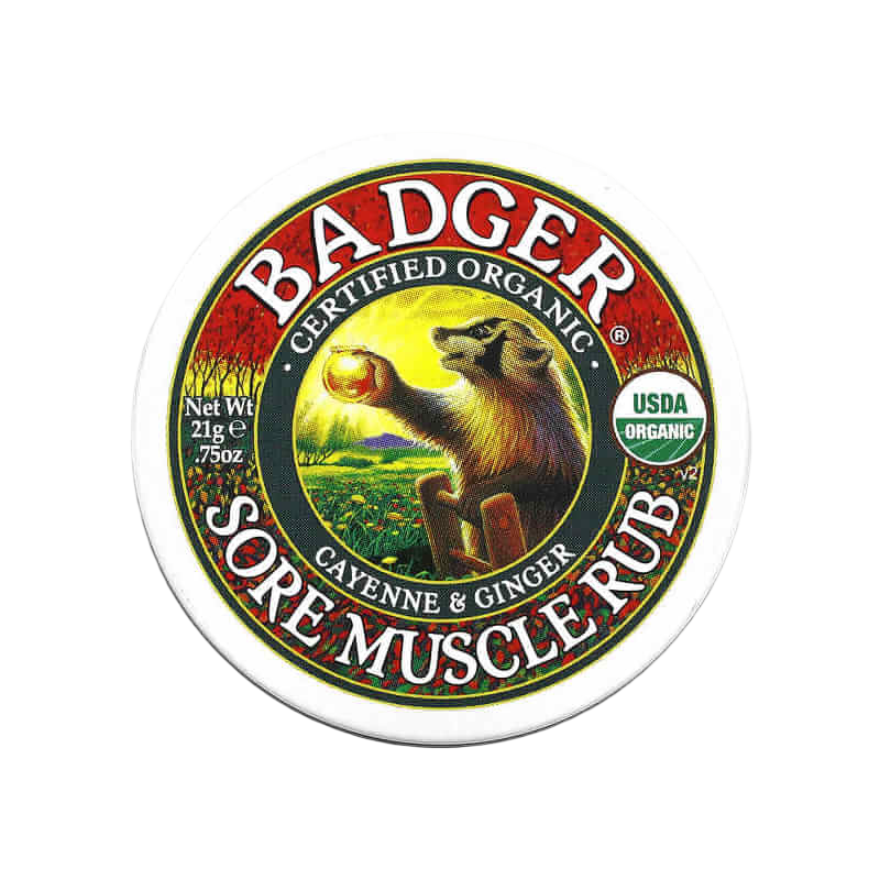 Badger Organic Sore Muscle Rub Cayenne & Ginger 0.75 oz (21 g)