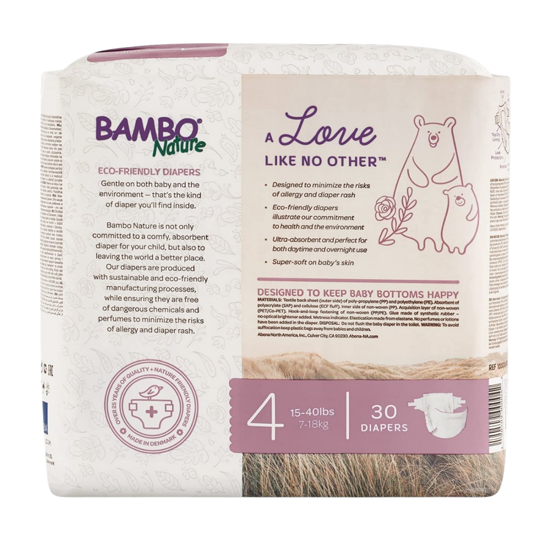Bambo Nature Dream Diapers - Size 4 (7-18 kgs) M 30s | Made In Denmark
