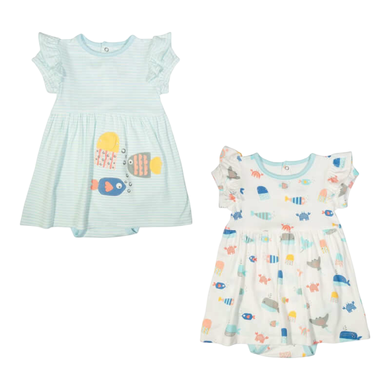 NotTooBig Bamboo Dresses 2-Pack - Sea World