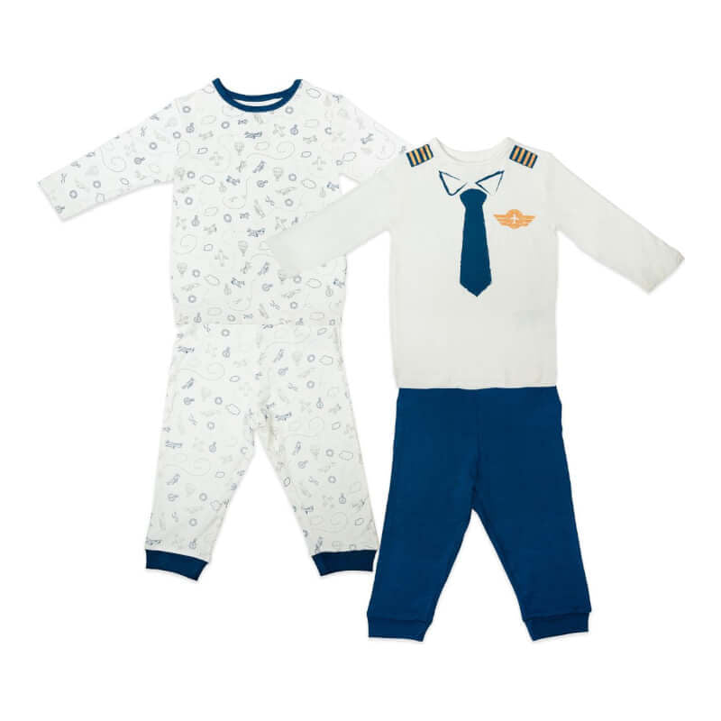 NotTooBig Bamboo Long Sleeves Pyjamas Sets (2 Sets) Pilot