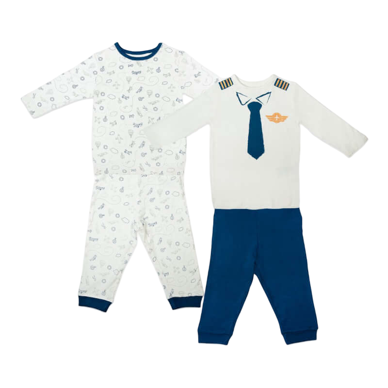 NotTooBig Bamboo Long Sleeves Pyjamas Sets (2 Sets) Pilot