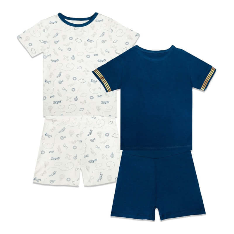 NotTooBig Bamboo Short Sleeves Shortie Sets (2 Sets) - Pilot