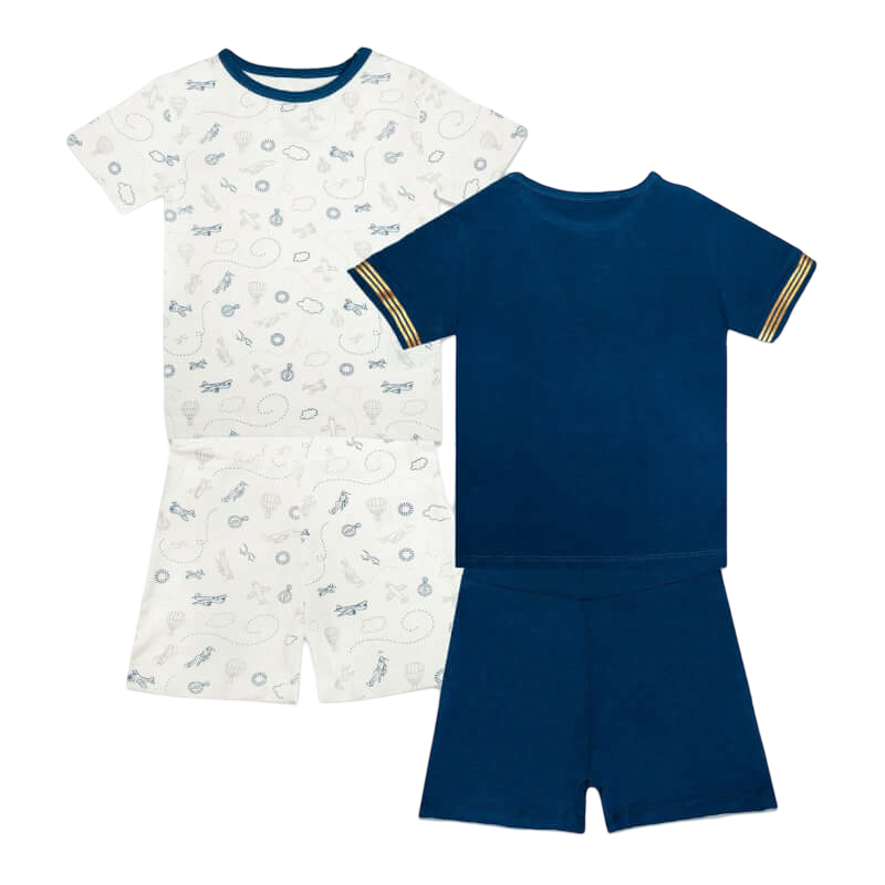 NotTooBig Bamboo Short Sleeves Shortie Sets (2 Sets) - Pilot