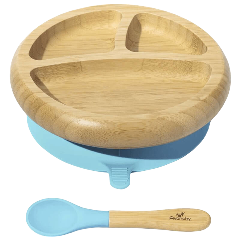 Avanchy Bamboo Suction Baby Plate + Spoon