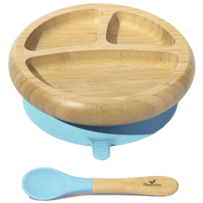 Avanchy Bamboo Suction Baby Plate + Spoon