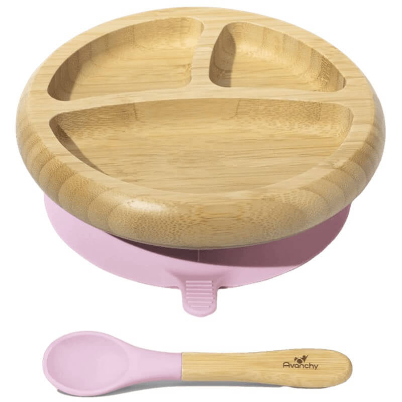 Avanchy Bamboo Suction Baby Plate + Spoon