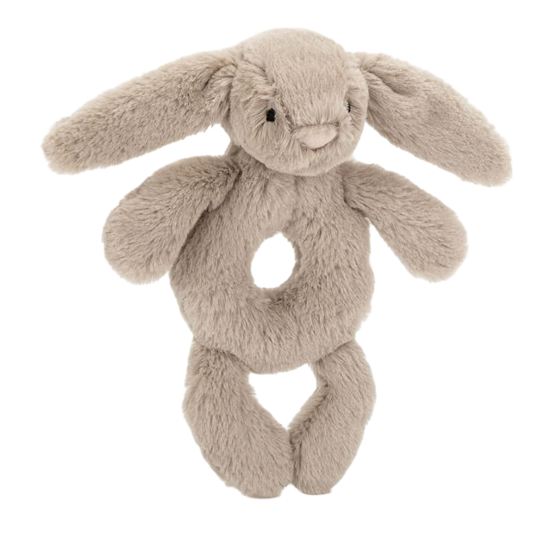 Jellycat Bashful Beige Bunny Ring Rattle 18cm x 8cm x 2cm