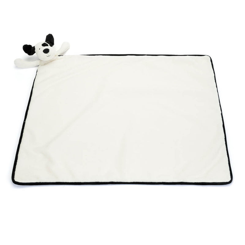 Jellycat Bashful Black & Cream Puppy Blankie 56cm x 70cm x 9cm