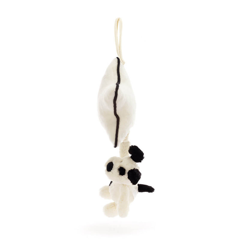Jellycat Bashful Black & Cream Puppy Musical Pull 30x20cm