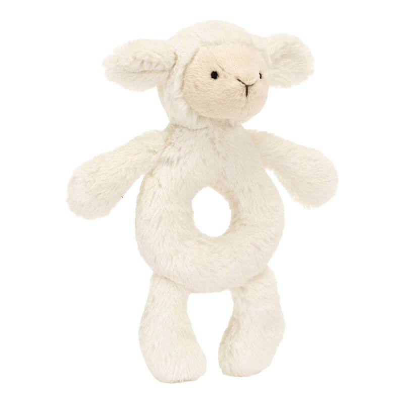 Jellycat Jellycat Bashful Lamb Ring Rattle 18cm x 8cm x 2cm