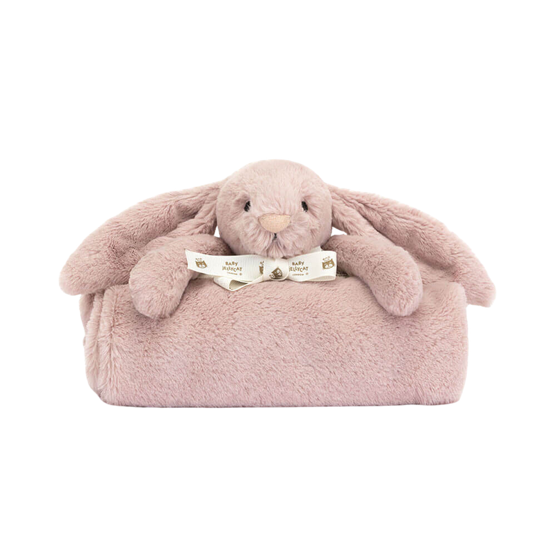 Jellycat Bashful Rosa Luxe Bunny Blankie 56cm x 70cm x 9cm