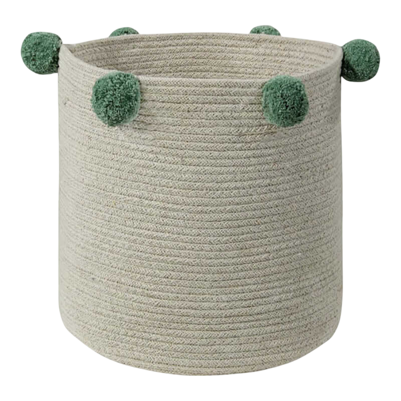 Lorena Canals 泡泡自然色籃子 - 綠色 Ø30x30厘米