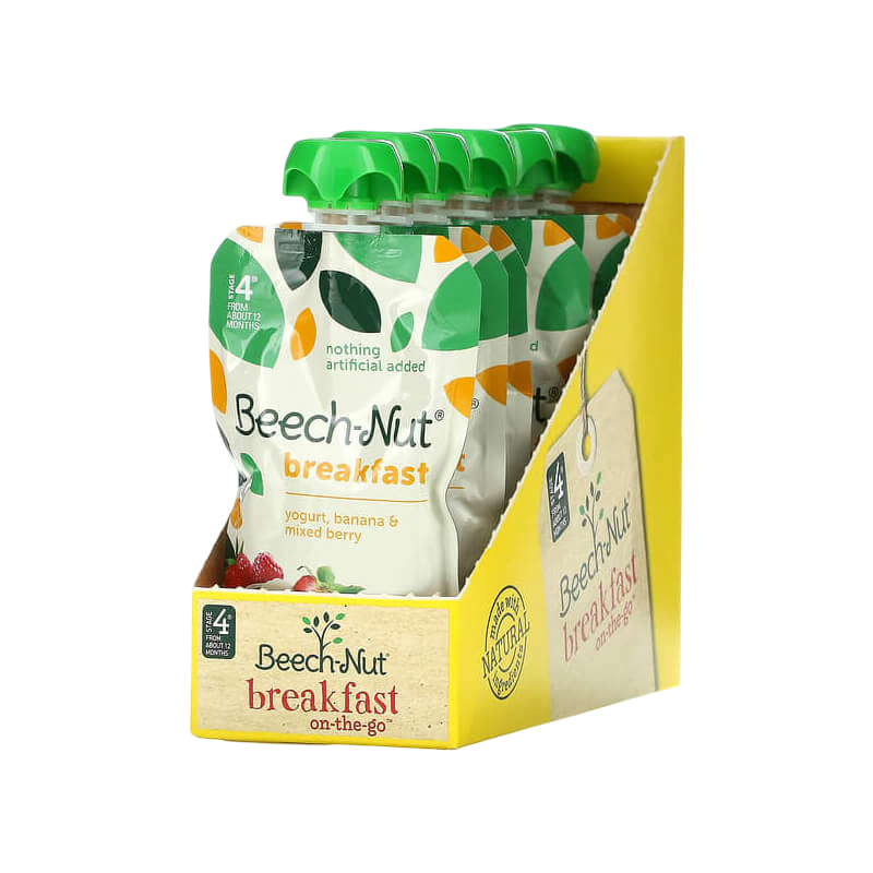 Beech-Nut Breakfast 12+ Months Yogurt Banana & Mixed Berry 12 Pouches 3.5 oz (99 g) Each