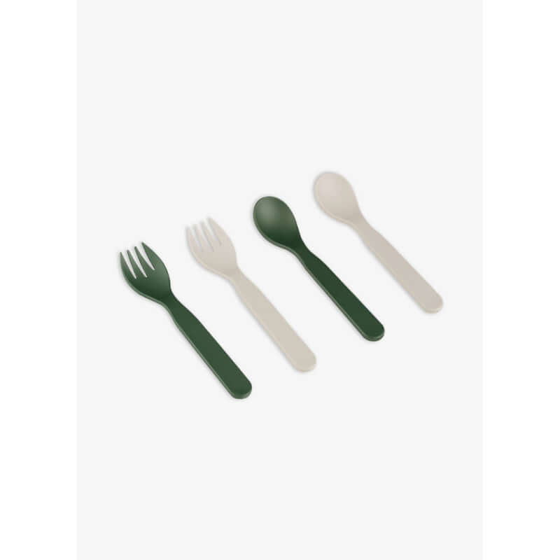 Citron Bio-Based Cutlery + Case (Set of 2) - Green/Cream
