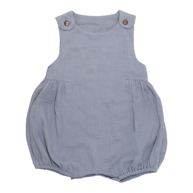 Cotton Pigs Blueberry Muslin Bubble Romper