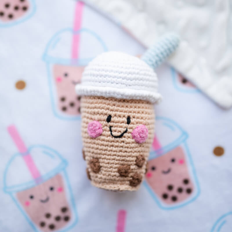 The Wee Bean Boba Tea Fair-Trade Rattle Doll