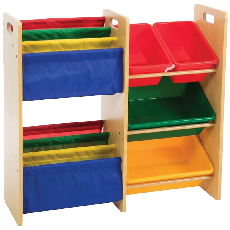 Baby Star x Delsun Book Rack & 4 Toy Storage Organiser - Rainbow