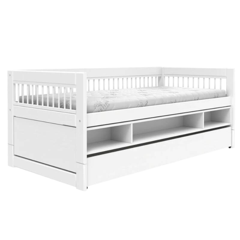 LIFETIME Kidsrooms Breeze 兒童房微風小屋床,帶儲物空間和床抽屜,90x200厘米 - 白色