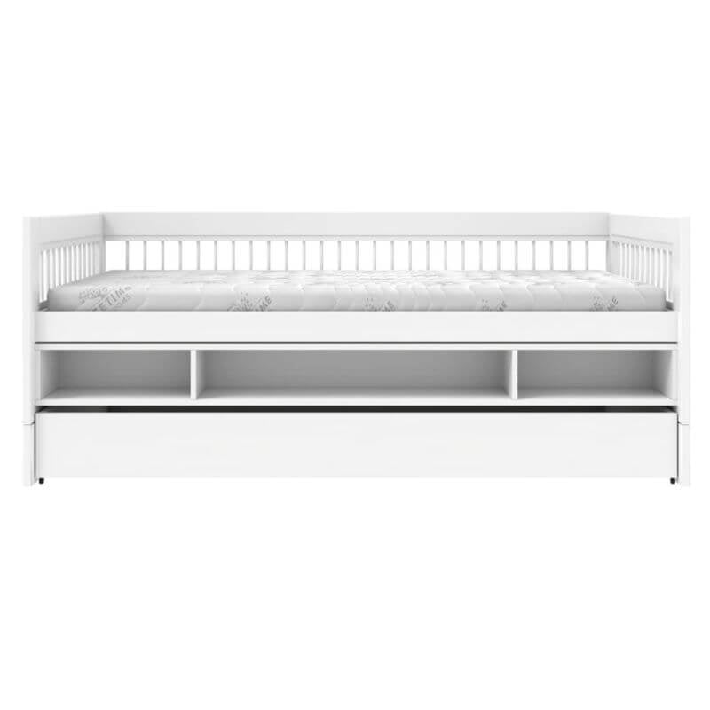 LIFETIME Kidsrooms Breeze 兒童房微風小屋床,帶儲物空間和床抽屜,90x200厘米 - 白色
