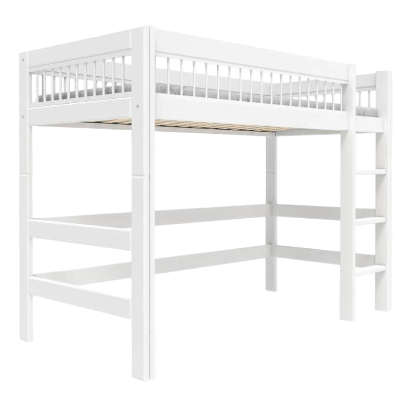 LIFETIME Kidsrooms Breeze Low Loft Bed with Straight Ladder 90x200cm - White