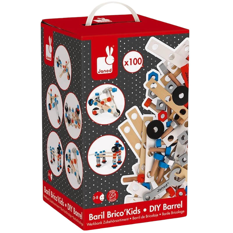 Janod Brico'Kids DIY Barrel - 100 Pieces