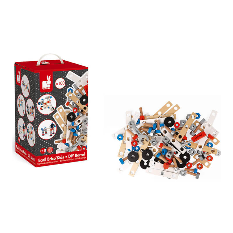 Janod Brico'Kids DIY Barrel - 100 Pieces