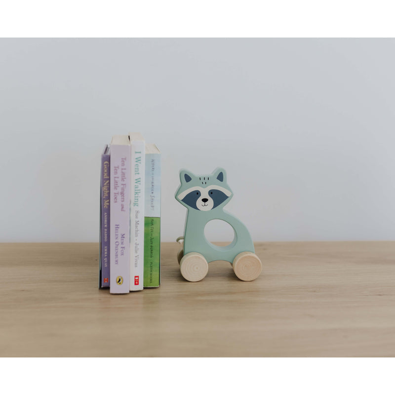 Bubble Wooden Raccoon Pull Along Toy Bubble