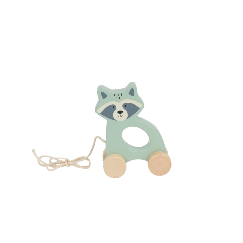 Bubble Wooden Raccoon Pull Along Toy Bubble