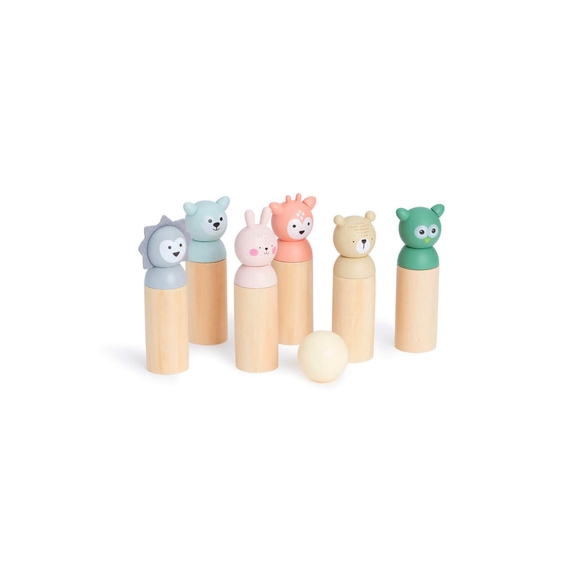 泡泡木製動物保齡球套裝