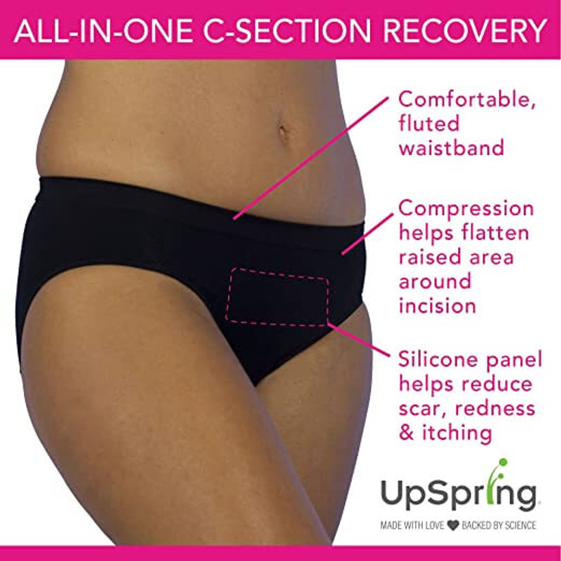 UpSpring C-Panty C-Section Recovery Underwear - Classic Waist - Black