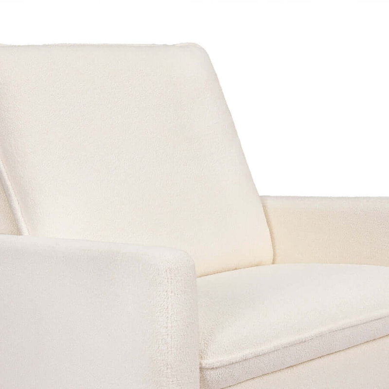 Babyletto Cali Pillowback Chair and a Half Glider - Chantilly Fleece with Light Wood Base