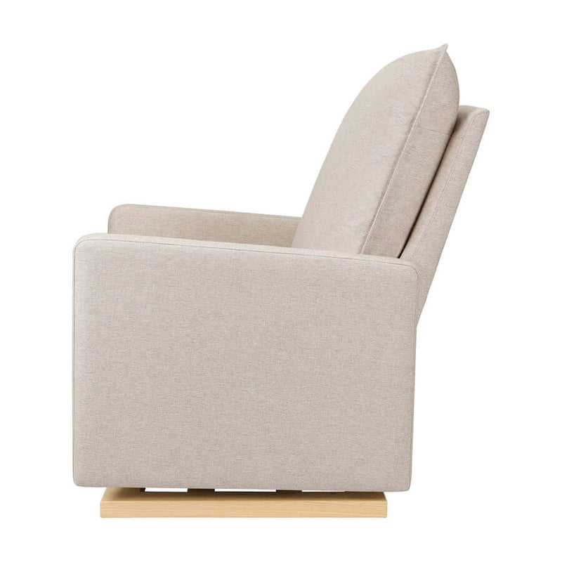 Babyletto Cali Pillowback Chair and a Half Glider - Performance Beach Eco-Weave with Light Wood Base