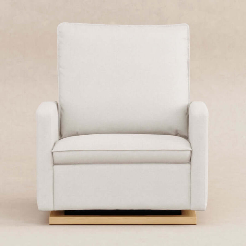 Babyletto Cali Pillowback Chair and a Half Glider - Performance Cream Eco-Weave with Light Wood Base