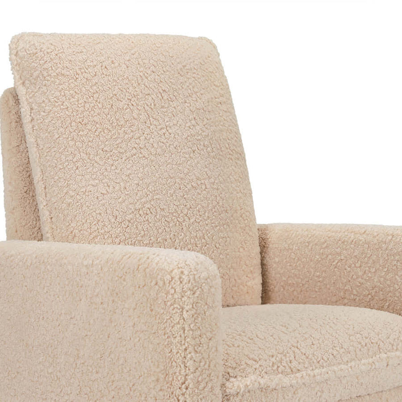 Babyletto Cali Pillowback Swivel Glider - Chai Shearling with Dark Wood Base