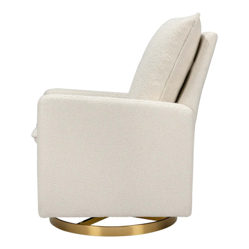 Babyletto Cali Pillowback Swivel Glider - Ivory Boucle with Gold Base