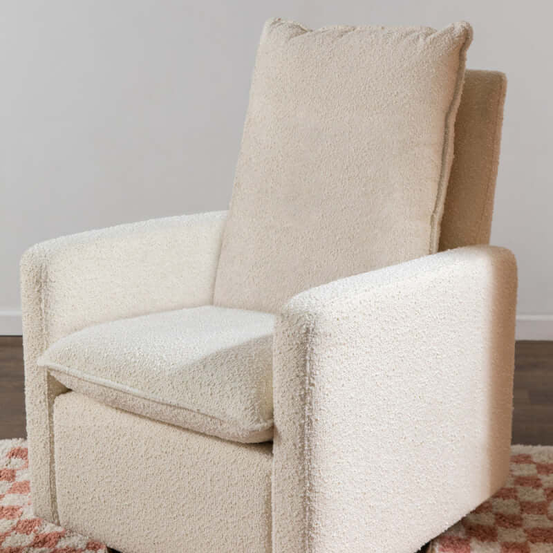 Babyletto Cali Pillowback Swivel Glider - Ivory Boucle with Gold Base