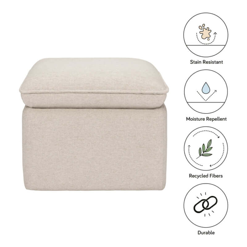 Babyletto Cali Storage Ottoman - Performance Beach Eco-Weave