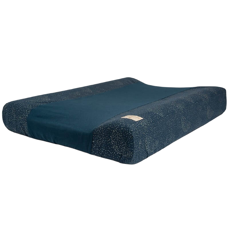 Nobodinoz Calma Changing Mat Cover - Gold Bubble / Night Blue