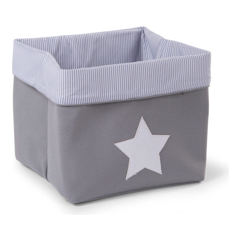Childhome Storage Basket - Canvas, Grey Stripes