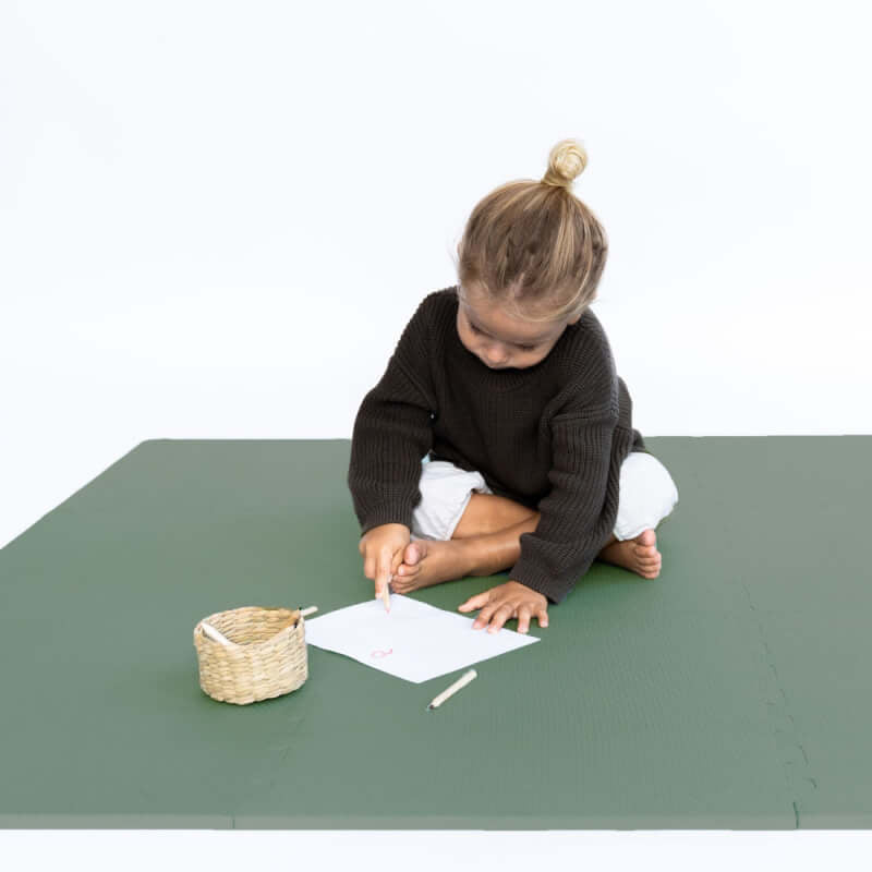 Toddlekind Classic Foam Play Mats 131x131cm - Moss Toddlekind