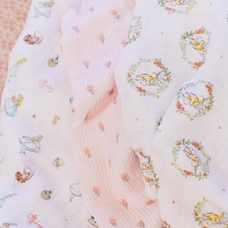 aden + anais Classic Swaddles 3-Pack - Disney Baby, Alice in Wonderland