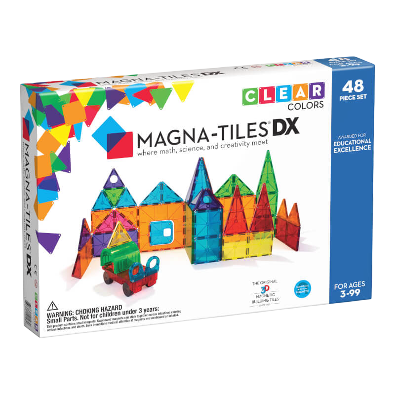 Magna-Tiles Clear Colors 48-Piece Deluxe Set