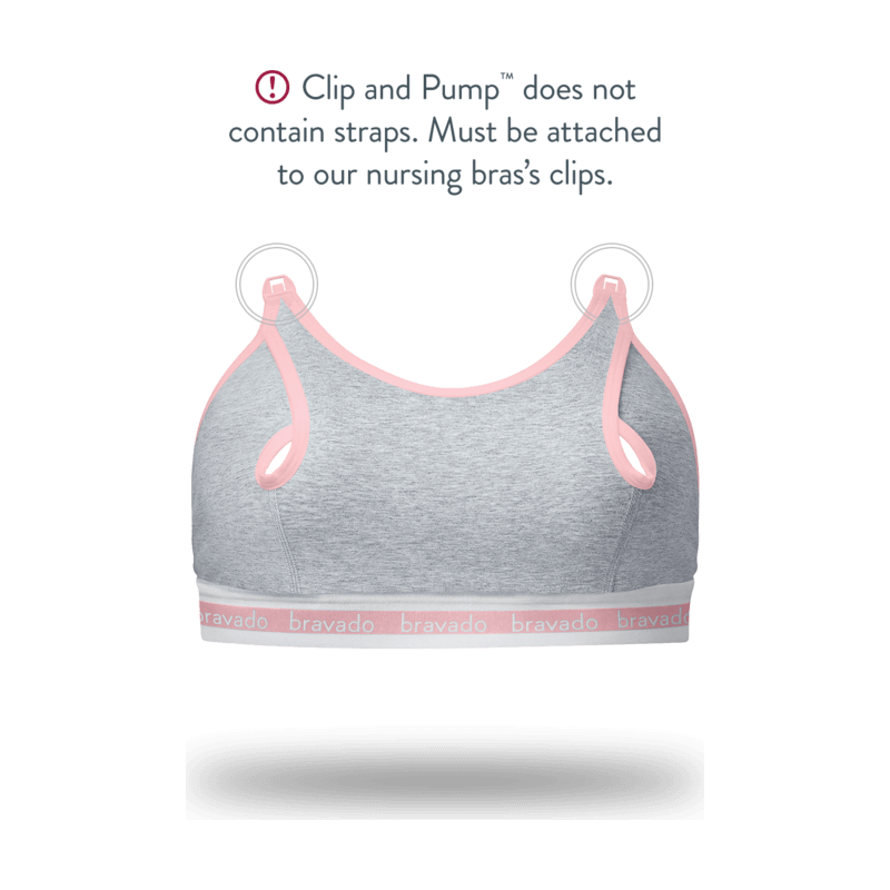Bravado Designs Clip and Pump Sustainable Hands-Free Nursing Bra Accessory - Dove Heather