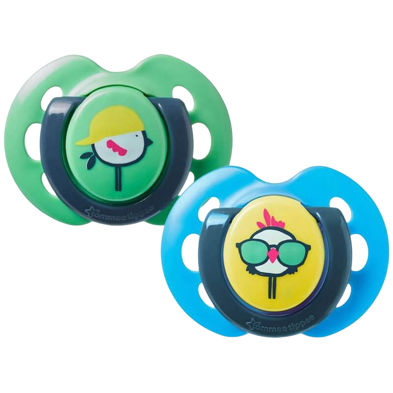 Tommee Tippee Closer to Nature Air Soother 0-6m (Twin Pack) - Green/Blue