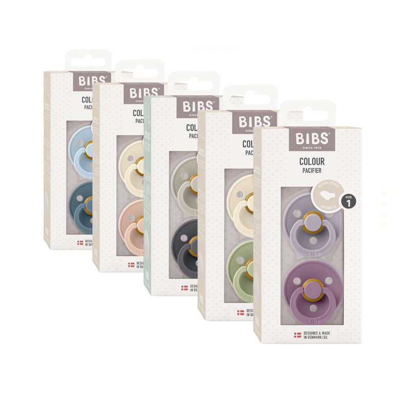 BIBS Colour Anatomical Latex Pacifier 2 Pack - Size 1